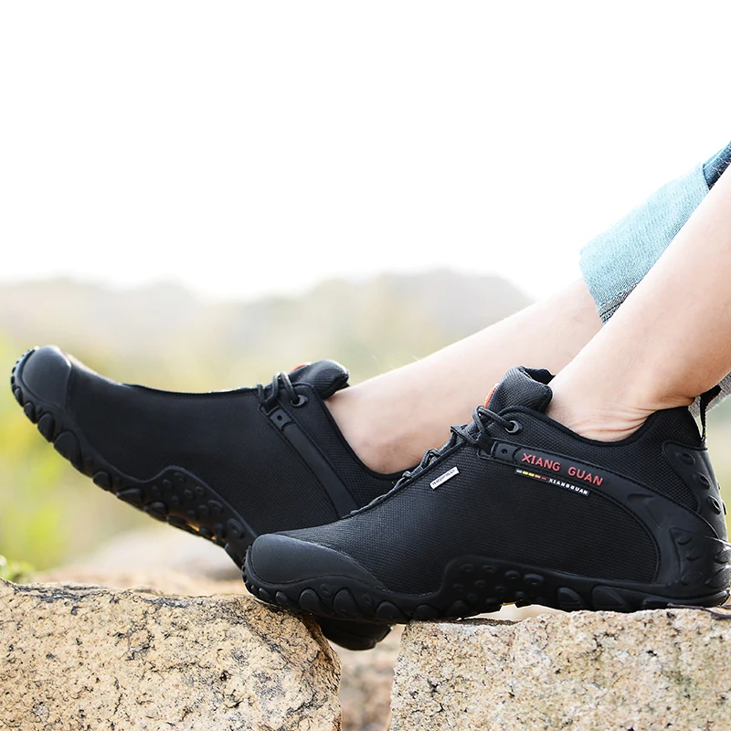 

XIANG GUAN Hiking shoes Outdoor Men Women Breathable anti-skid Trekking Boots camping climbing sneakers Plus size sports shoe 48