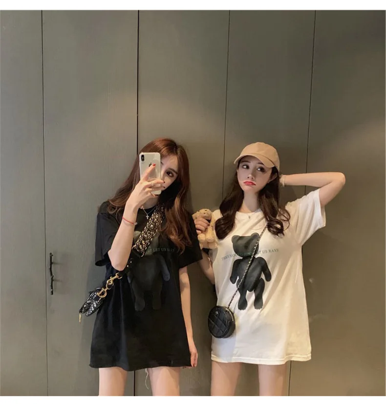 Новинка 2020 Женская свободная Милая модная футболка с короткими рукавами в