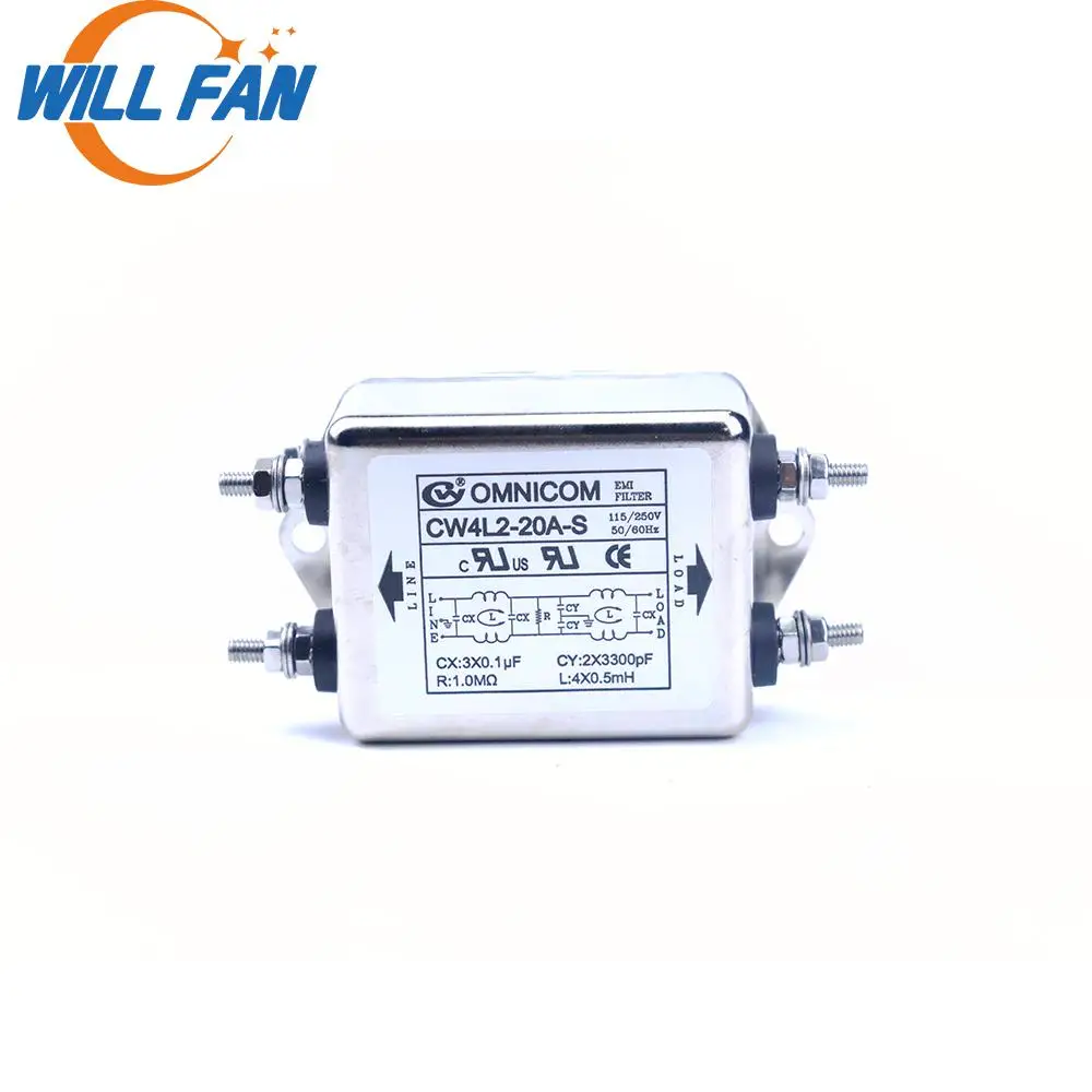 Будет вентилятор OMNICOM EMI Filter CW4L2 20A S 6A 10A однофазный AC115/250V 50/60HZ для лазерного резака