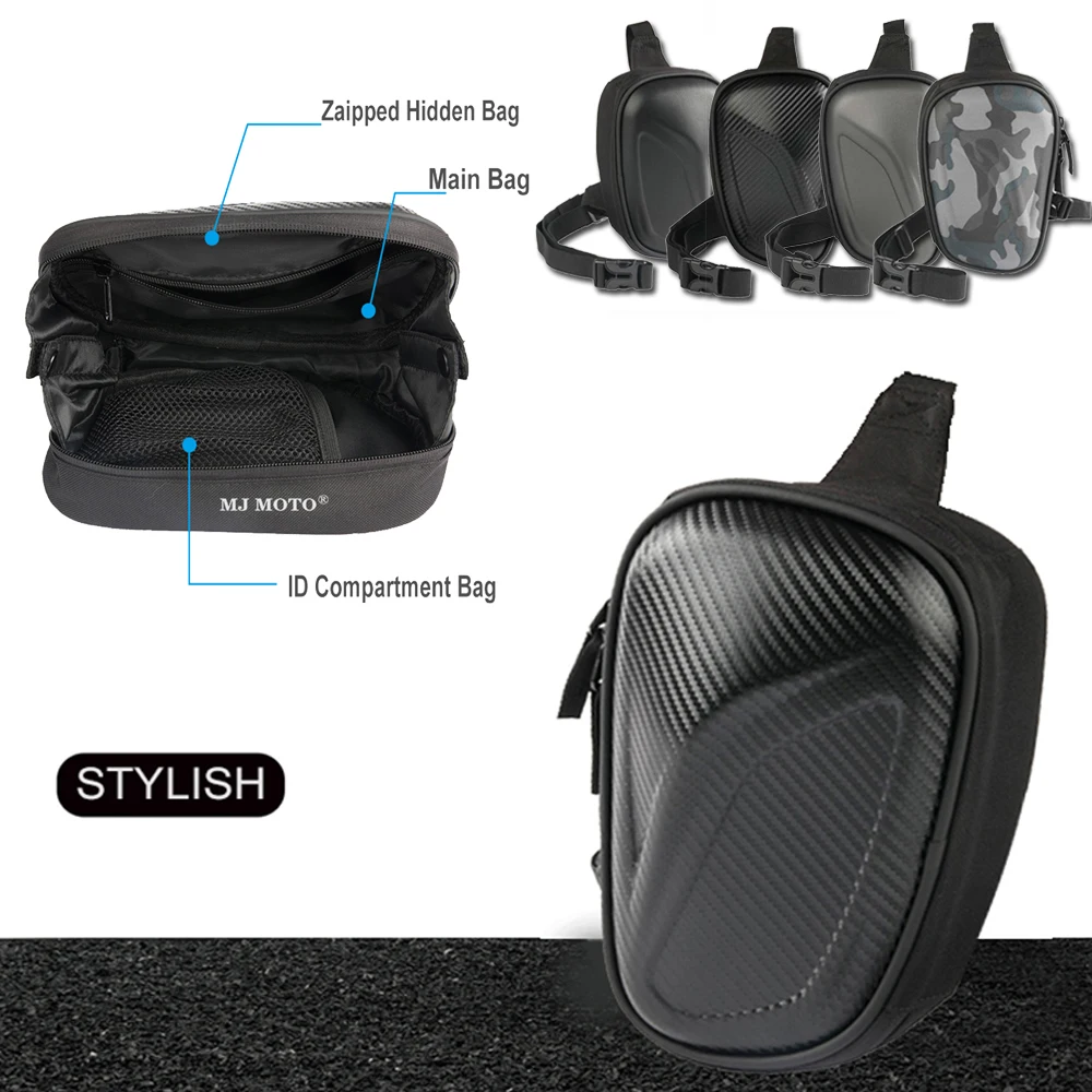 

Leg Bag Motorcycle Waist Bags Hard Shell Waterproof Motorcycle Chest Bag Carbon Fiber Black Motorbike Leg Bag Hip/Drop Leg Bags