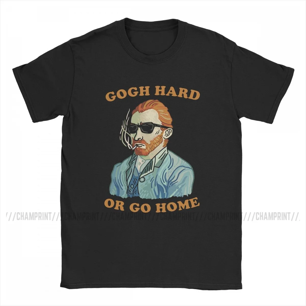 Мужские футболки Gogh Hard Or Home Забавные с Винсентом Ван Гогом из чистого хлопка