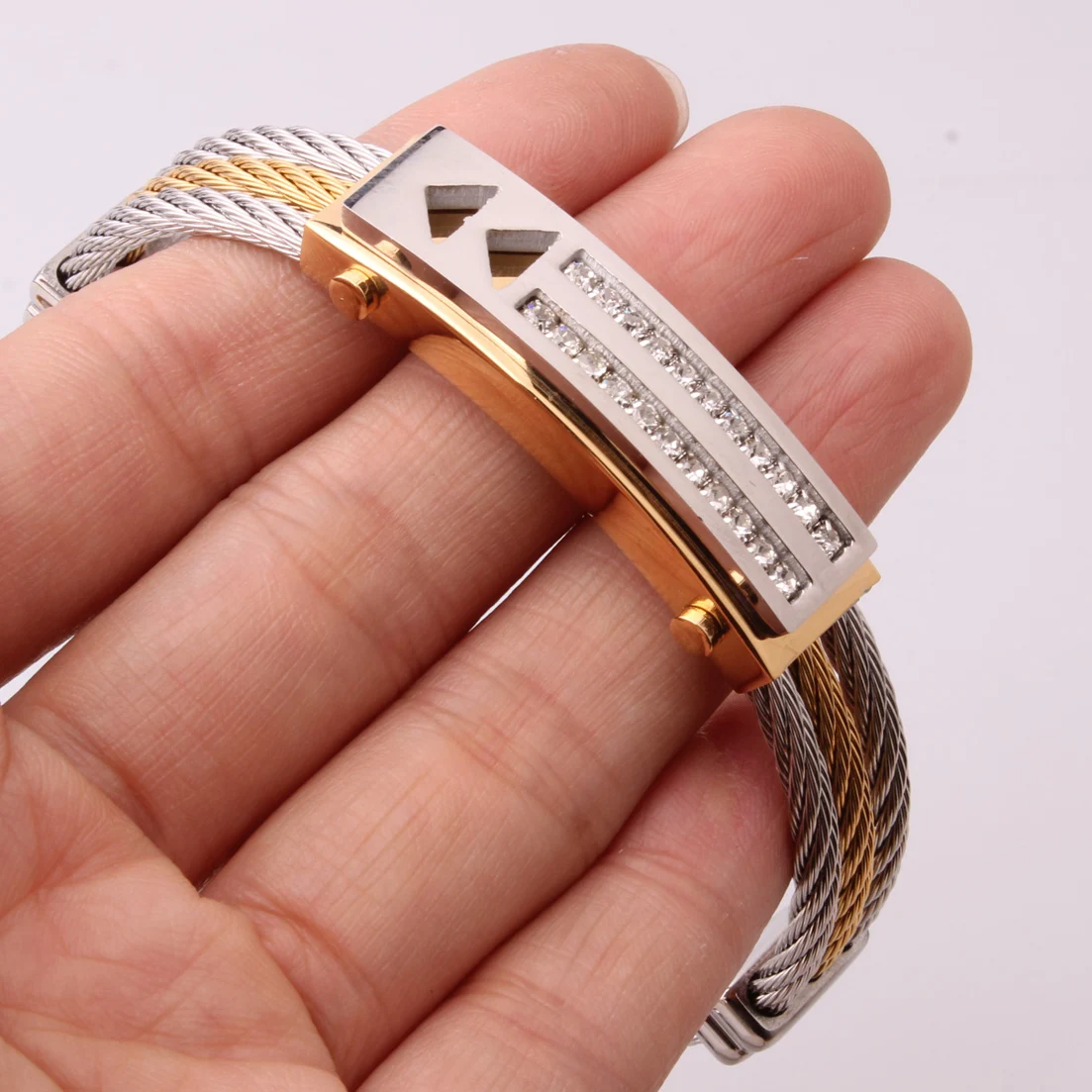 12 мм модные ювелирные изделия из нержавеющей стали серебряного и золотого цвета