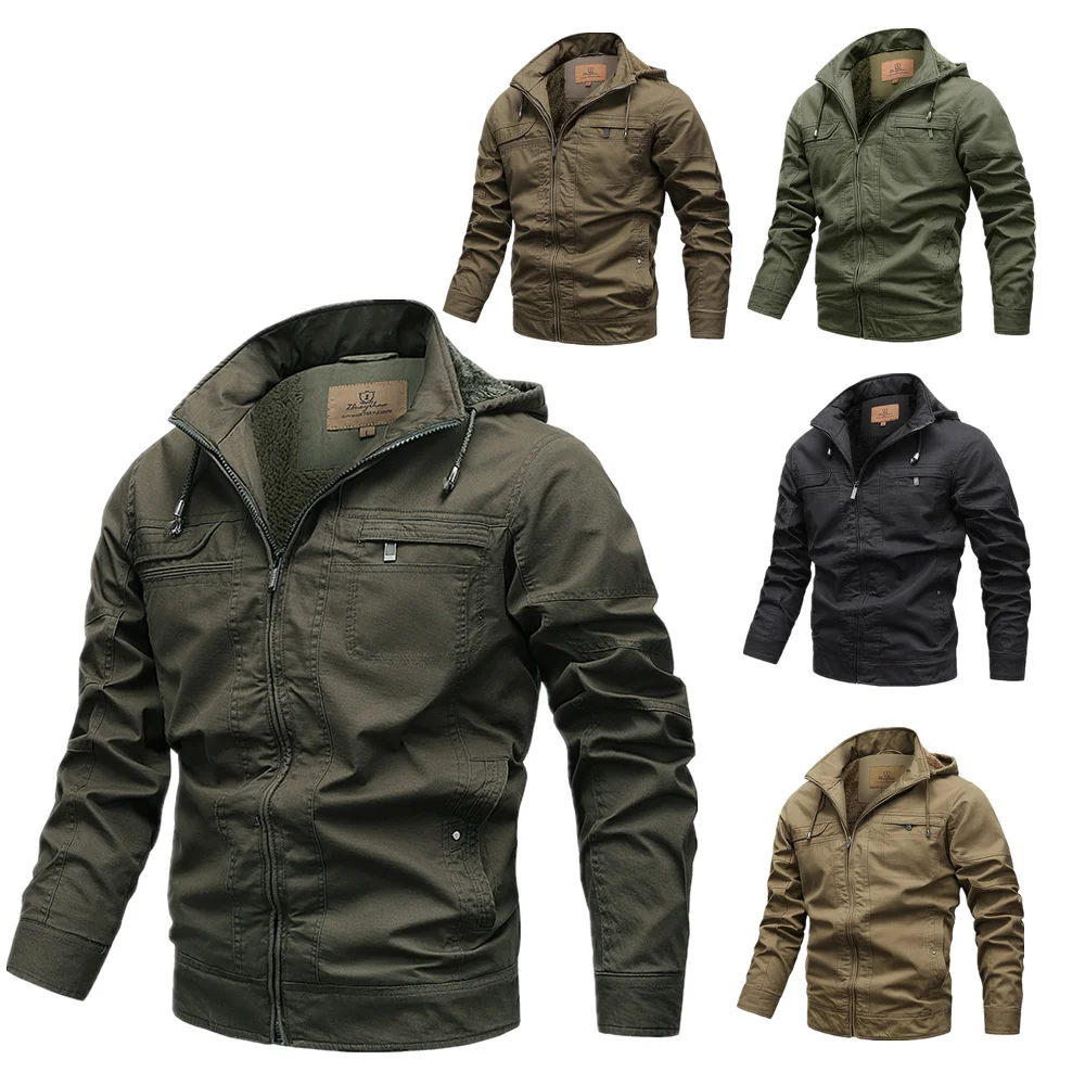 Осенне зимняя новая плюшевая утепленная мужская Куртка большая хлопковая одежда