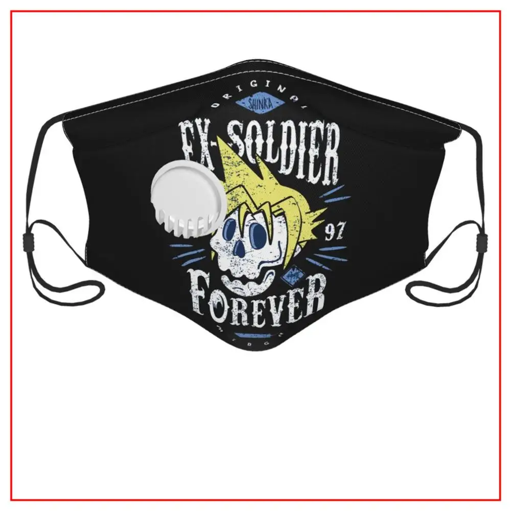 

Kids Men Women Face Mask EX-SOLDIER FOREVER SKULL Shield Protection Washable Cloth Virus Funny Fishing Adjustable Breathing Mask