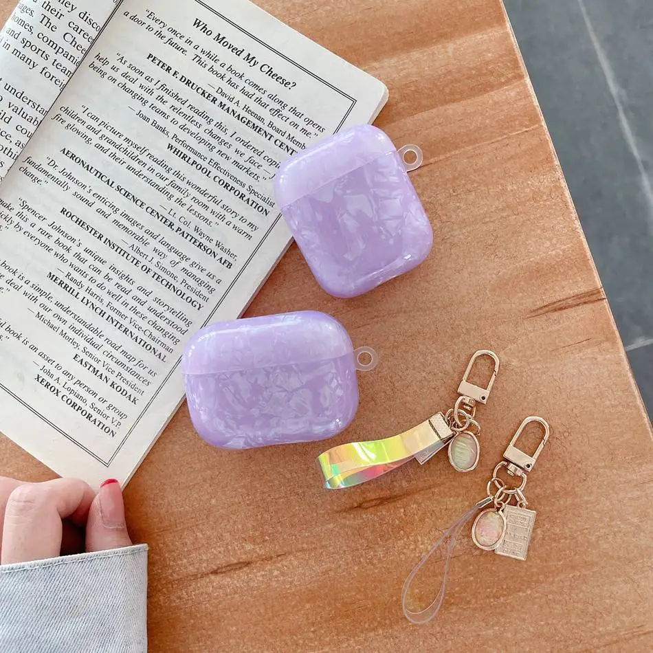 

For AirPods / AirPods Pro 3 2 1 Headset Case Luxury Earphone Protection cover with colorful Key Chain Cover Air Pods Case