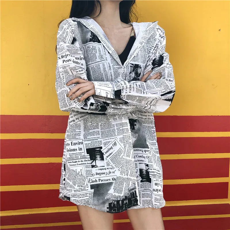Модная женская Корейская с коротким рукавом рубашка Harajuku принтом Пляжная