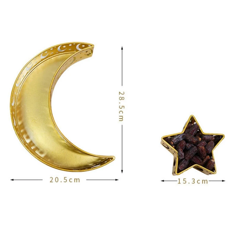 

1 Set Moon Star Plate Eid Al Adha Decoration Islamic Ramadan and Eid Food Plates Gift