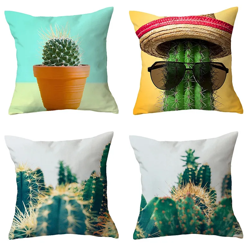 

Beautiful cactus, cute potted plant, pillowcase, car, sofa, cushion cover, home decoration, customizable