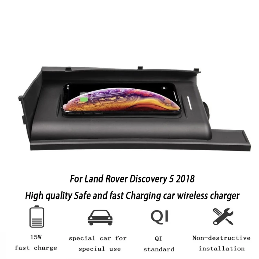 

Автомобильное беспроводное зарядное устройство QI, чехол для быстрой зарядки, панель для телефона, аксессуары для Land Rover Discovery 5 2018 2019