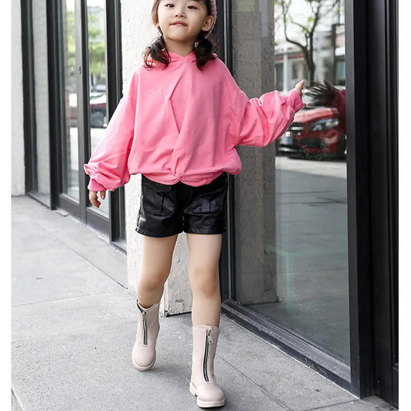 Осенние детские ботинки мартинсы для студентов модные на молнии до щиколотки в