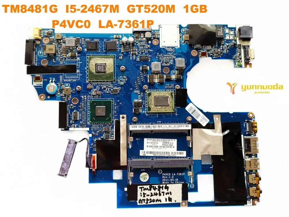 Оригинальная материнская плата для ноутбука ACER 8481G TM8481G I5-2467M GT520M 1GB P4VC0 LA-7361P