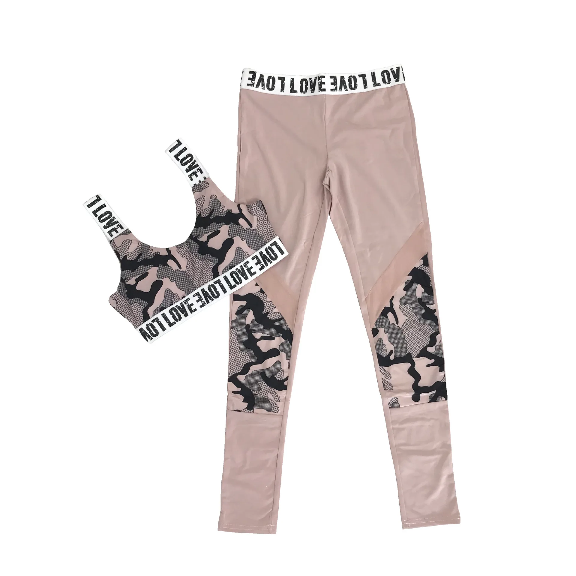

CXUEY Camouflage Sports Bra Leggings for Fitness Female Set 2 Pcs Jogging Mesh Fitness Yoga Suit Women Gym Clothes Workout Wear