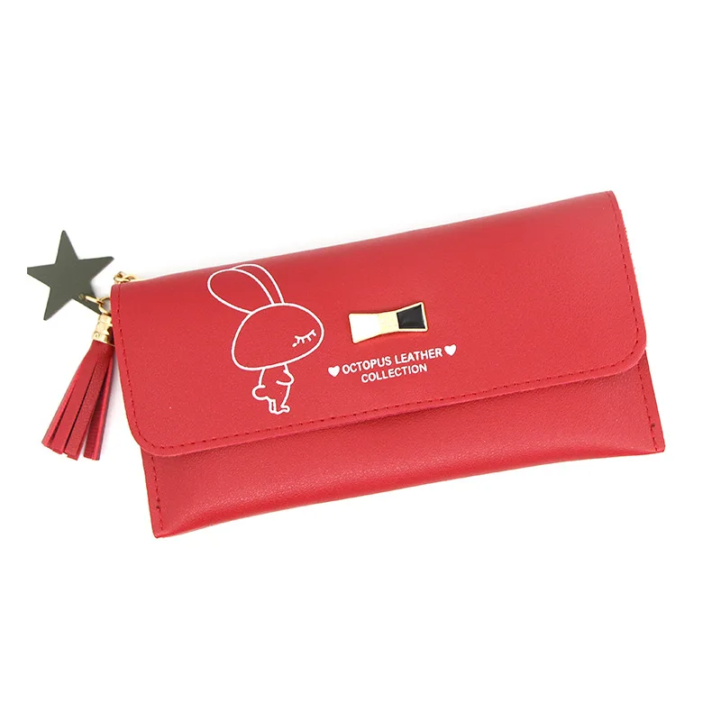 2021 new Korean women's Long Wallet student fringe cartoon lovely wallet women's change bag  purses  designer wallet