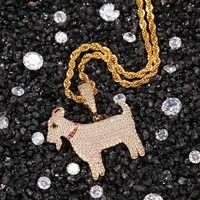 animal rock iced out bling bling pendant necklace mirco pave prong setting men women female male fashion hip hop jewelry bp056