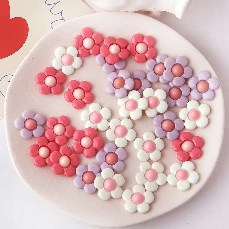 10 шт. модные милые полимерные накладные серьги для волос с цветком женщин Diy