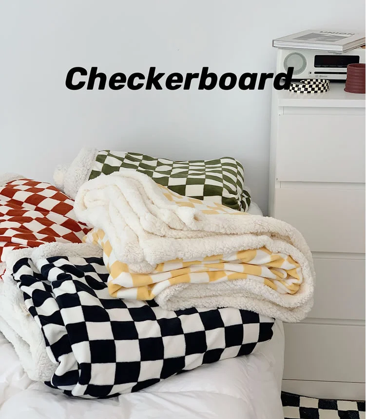 Теплое клетчатое фланелевое одеяло s для кровати зимнее покрывало дивана мягкое