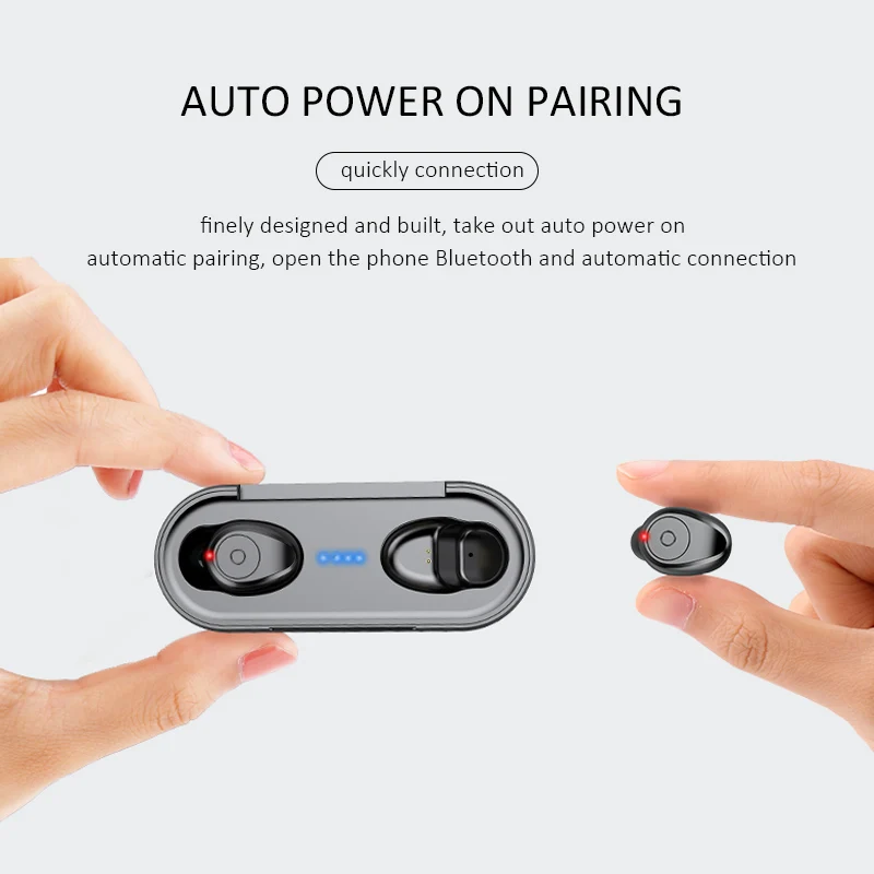 Bluetooth наушники 5 0 беспроводные спортивные вкладыши Handsfree настоящая Беспроводная