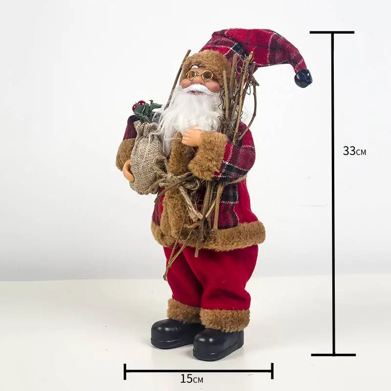 

New Christmas Santa Claus Doll 1PC 33x15cm Christmas Child Gift Toy Xmas Table Decoration For Home