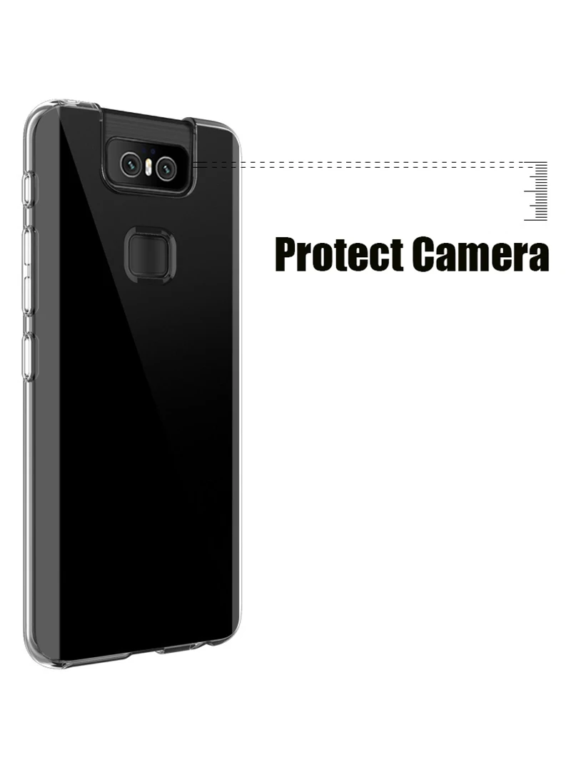 Тонкий силиконовый чехол для Asus Zenfone 6 6Z ZS630KL, Прозрачная мягкая Задняя накладка чехла из ТПУ для Asus Zenfone 6