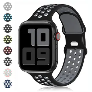 Straps Compatible with Apple Watch Band 44mm 42mm 40mm 38mm Women Men, Durable Breathable Sport Soft Silicone iwatch Bands