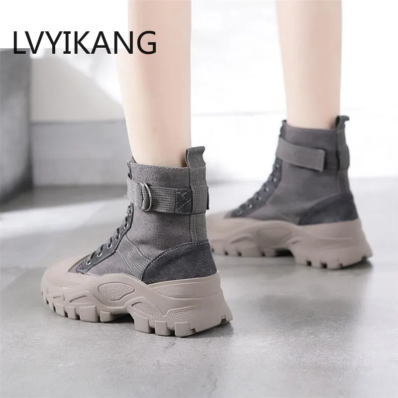 Женские ботинки на осень и зиму LVYIKANG 2019 повседневная женская обувь уличная