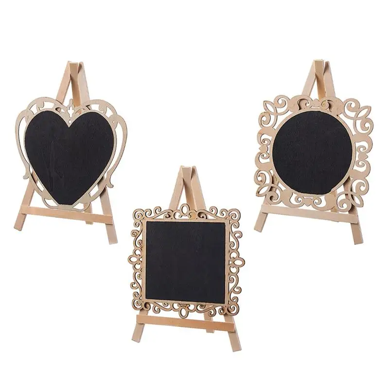 

3Pcs Creative Lace Chalkboards Message Writing Boards Memo Blackboards (Khaki)