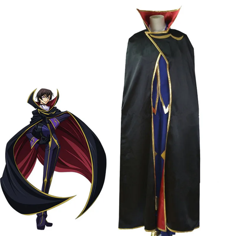

Full Set Japanese Anime Code Geass Cosplay Zero Lelouch Costumes Suit