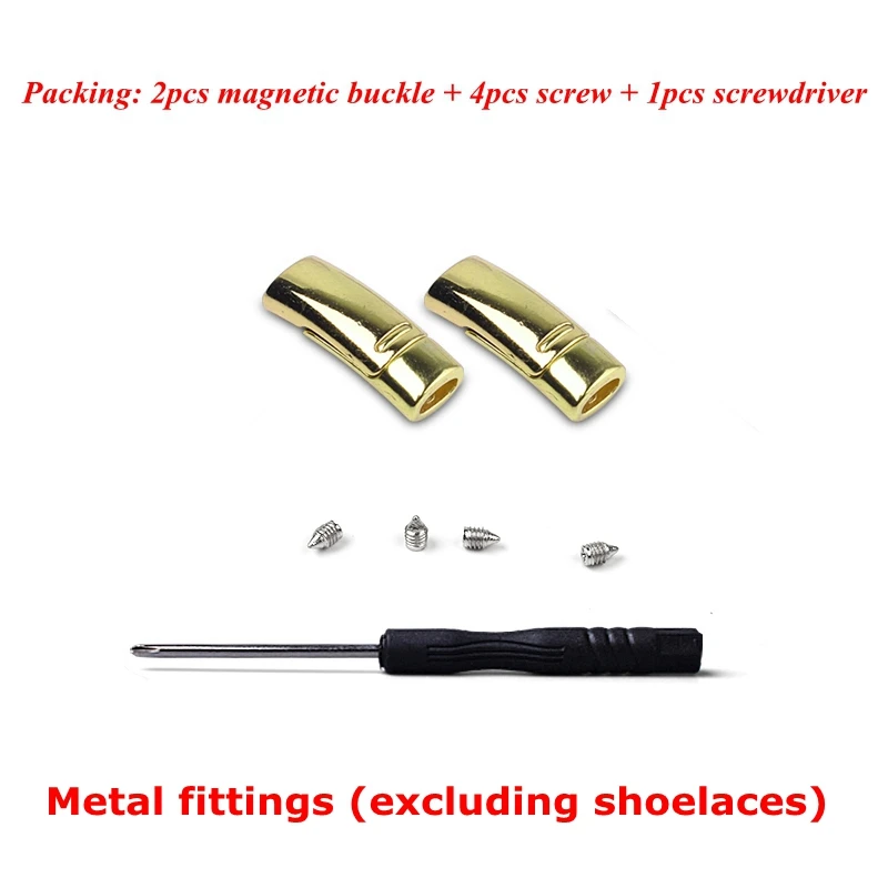 2pcs Gold Новые эластичные магнитные запирающиеся шнурки для обуви Quick No Tie шнурки для обуви для детей и взрослых унисекс спортивные туфли со шнурками обувные шнурки для шнуровки - Цвет: 2pcs Gold