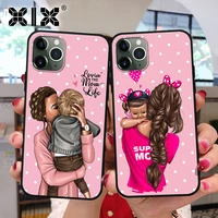 xix mom love baby soft black silicone phone cases for iphone 12 pro max mini case luxury thin back cover for iphone11 promax