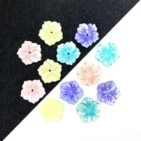 5pcs natural shell 18mm hand carved flowers for diy handmade ladies fashion jewelry necklaces earrings jewelry accessories