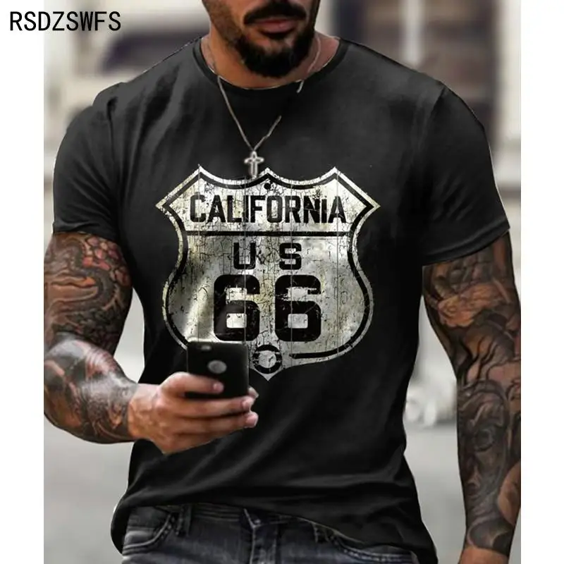 Футболка мужская с коротким рукавом и принтом размеры до 5XL | Мужская одежда