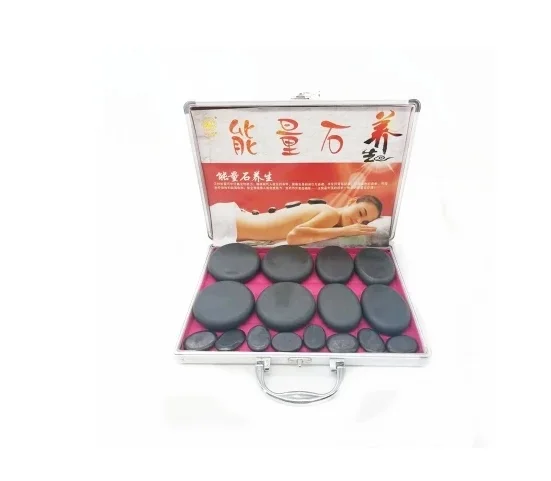 16pcs/set Hot Stone Massage Set Heater Box Relieve Stress Back Pain Health Care Acupressure Lava Basalt Stones for Healthcare | Красота и