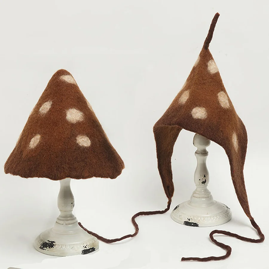 Ручной работы Теплая коническая шерсть головной убор Рождественский подарок