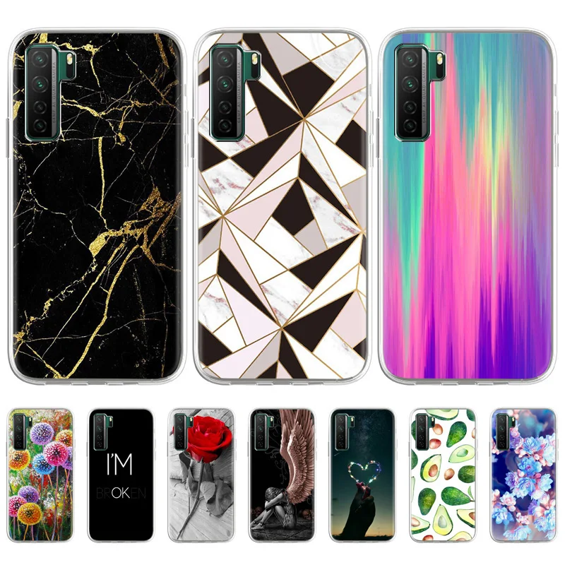Чехол для Huawei P40 lite чехол из силикона/ТПУ Модный Coque P 40 4G 5G Nova 7 SE мягкий кейс