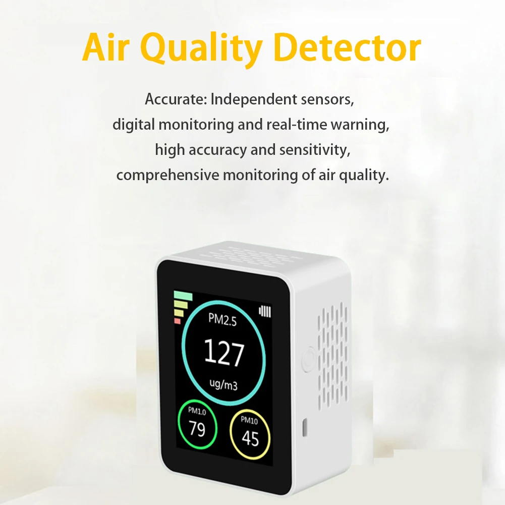 

PM2.5 PM1.0 PM10 Indoor Outdoor TFT Screen Particle USB Charging Analyzer Home Office Measuring Tool Air Quality Detector