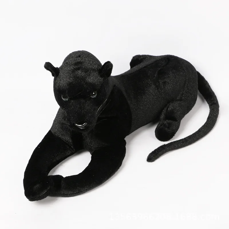 

Lying Black Leopard Doll Simulation Plush Stuffed Toy Children's Birthday Party Decoration Props Home Decoration Photo Props