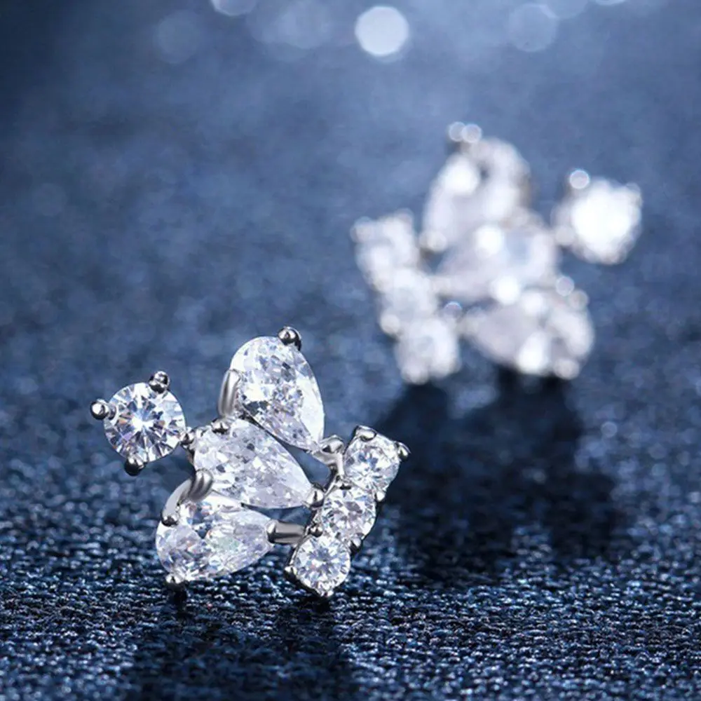 Женские серьги в форме короны гвоздики с кристаллами Ювелирное Украшение