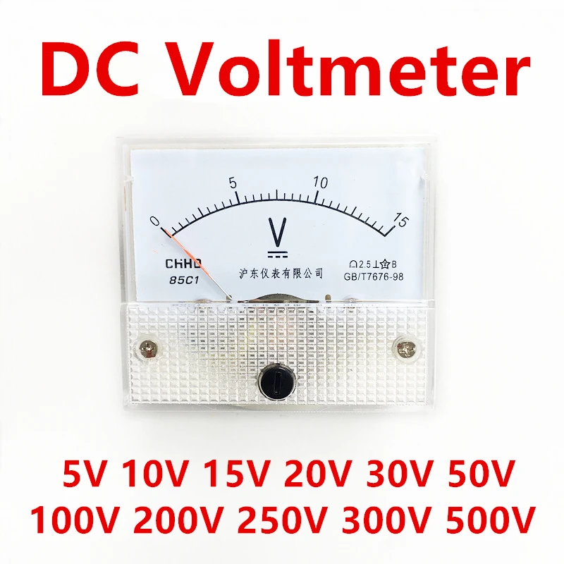 

85C1 аналоговая панель постоянного тока вольтметр Вольтметр Манометр механический измеритель напряжения 5 в 10 в 20 в 30 в 50 в 100 в 200 в 300 в 500 в