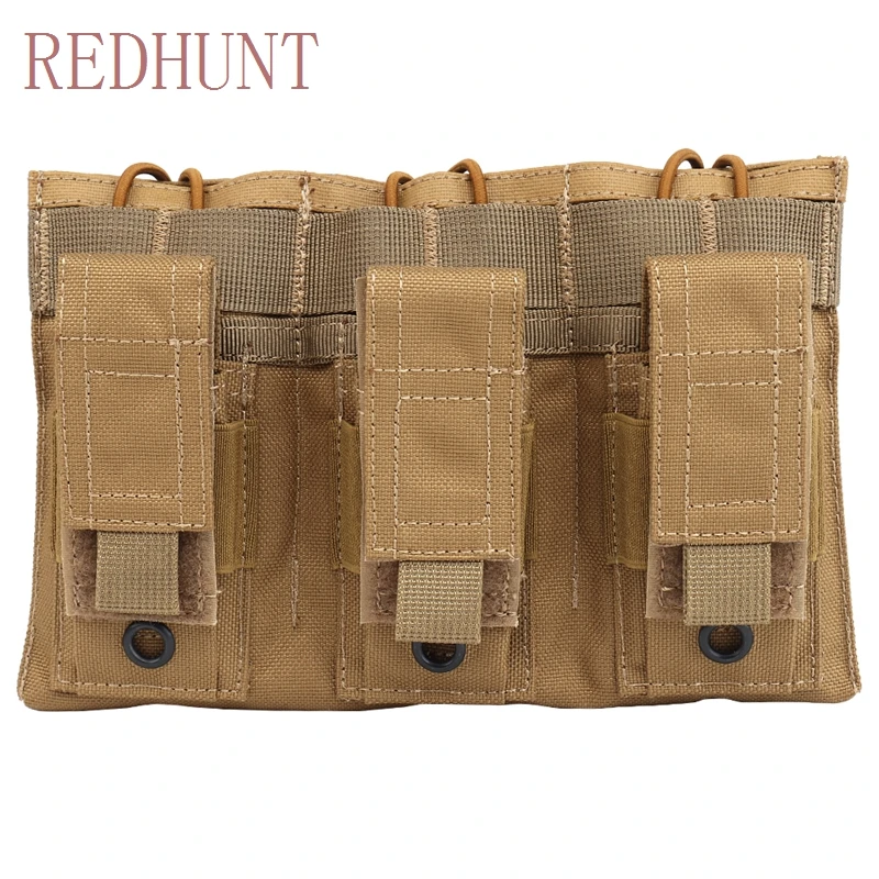 

Triple Open-Top Magazine Pouch 1000D Nylon Tactical MOLLE Mag Pack Military Paintball Equipment for 5.56mm 9mm