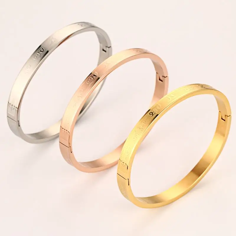 Женский браслет из нержавеющей стали модный золотого/розового/серебряного цвета