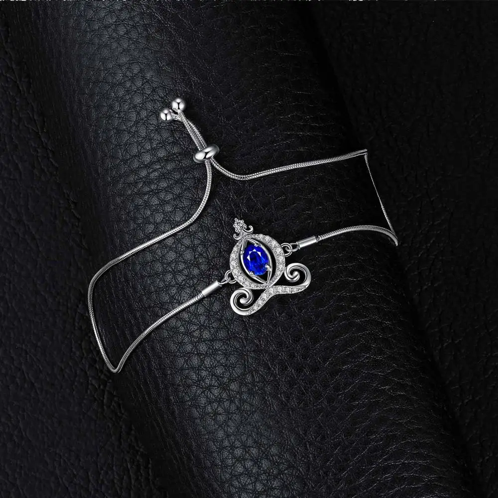 JewelryPalace тыквы каретки 0.4ct создан сапфир регулируемый браслеты 925 пробы серебро Рождество украшения подарок для женщин