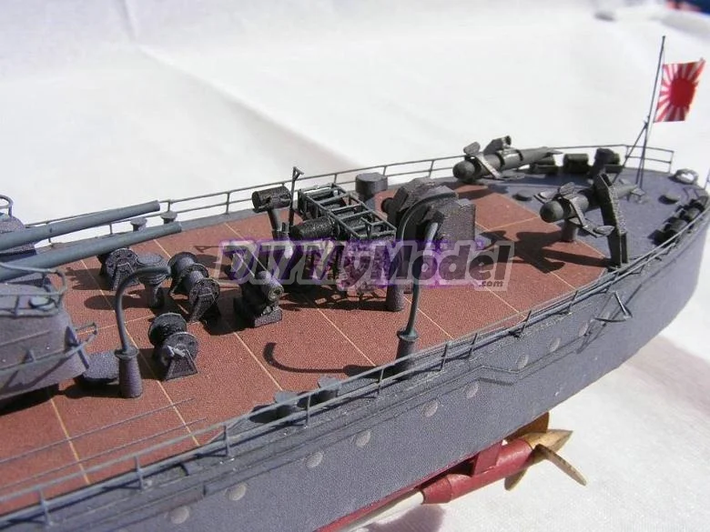 DIYMyModeI-modelo de papel de la Segunda Guerra Mundial, destructor de la Marina japonesa, clase kagero, Yukikaze-5