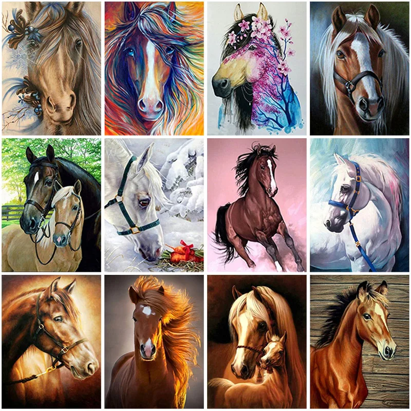 

DIY Horse 5D Diamond Painting Full Square Drill Mosaic Animal Diamond Embroidery Cross Stitch Home Decor Christmas Gift Wall Art