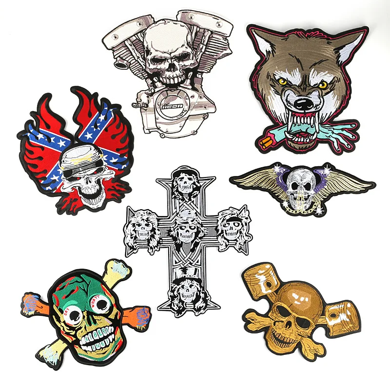 Череп летучей мыши железные нашивки для одежды вышитые клеевые термоклеевые