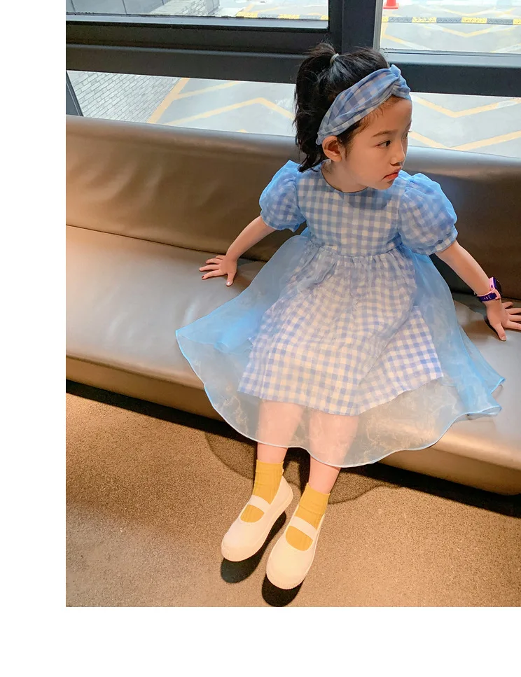 Весна 2021 Новое поступление модное клетчатое платье для девочек детские платья в