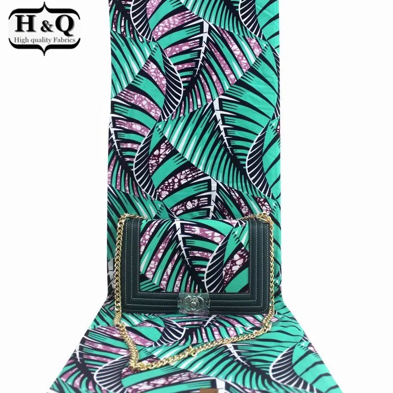 

H&Q fashion african wax bags three-piece high quality 6 yards/lot real print wax fabric match big handbag and small wallet H0115