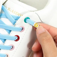 1 pair no tie shoelaces for sneakers flat shoe laces elastic easy to remove free to match metal lock lazy shoes lace accessories