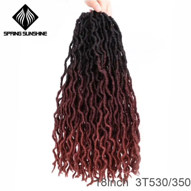 T1B/4/30 12 18 дюймов Nu Locs Goddess Faux Locs Curly Ombre плетение волос мягкие косички синтетические вязанные крючком косы волосы Exntension - Цвет: T1B/4/30