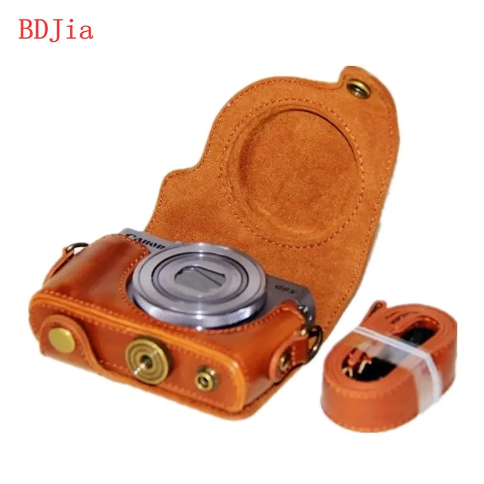 Чехол сумка из искусственной кожи с масляной кожей для камеры Canon powershot G9X G9XII