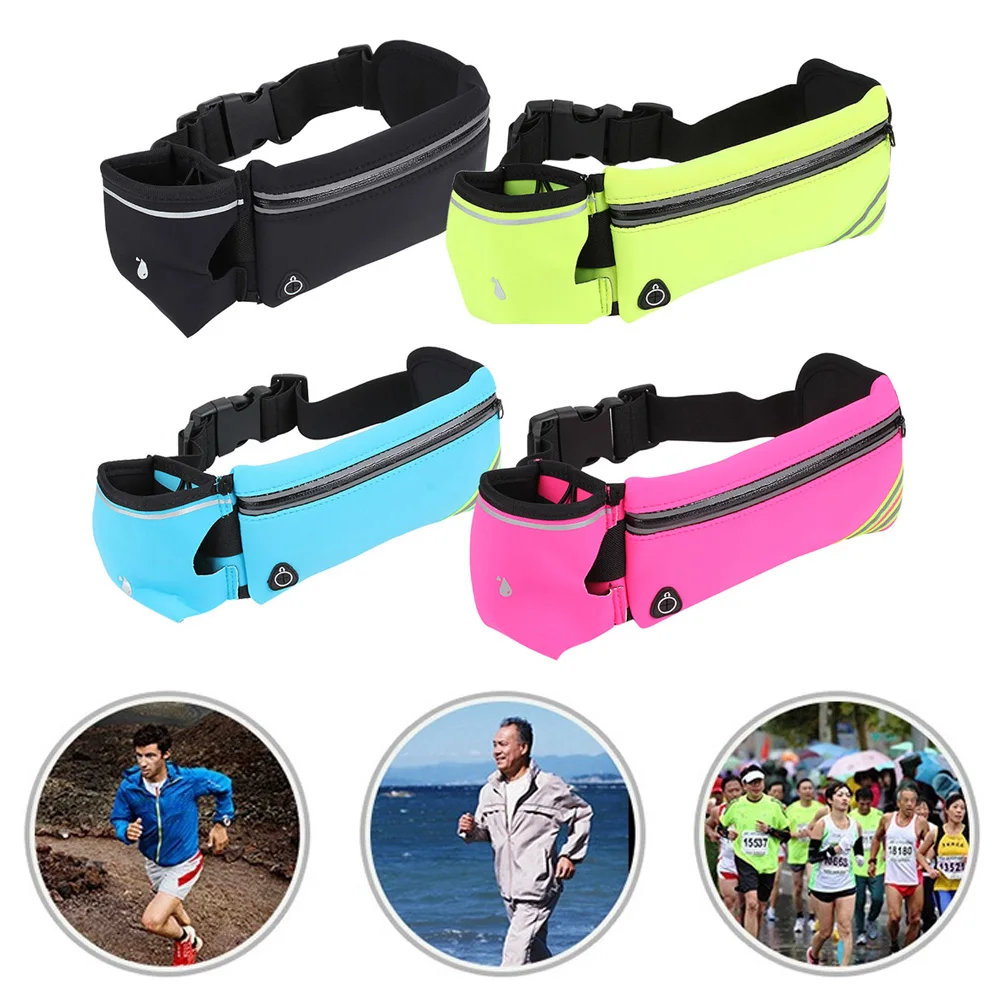 

Double Kettle Sports Waist Bag Multifunctional Running Mobile Phone Pouch Cycling Pocket With Headphone Jack Outdoor Accessories